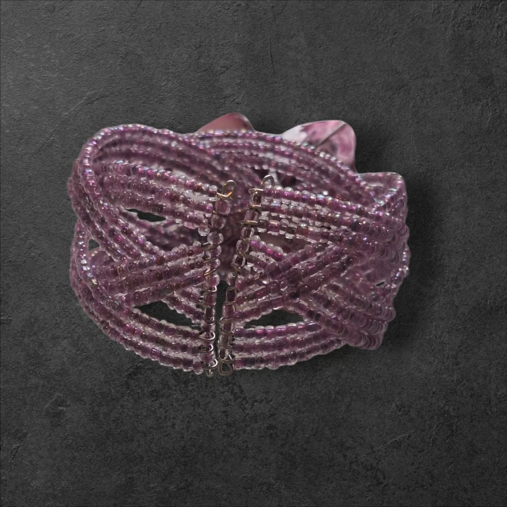 Pink Floral Vintage-Inspired Bracelet Cuff